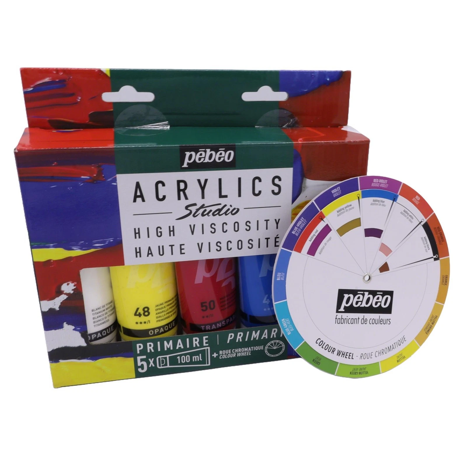 5 Tubos Tinta Acrílica 100Ml Studio+Roda