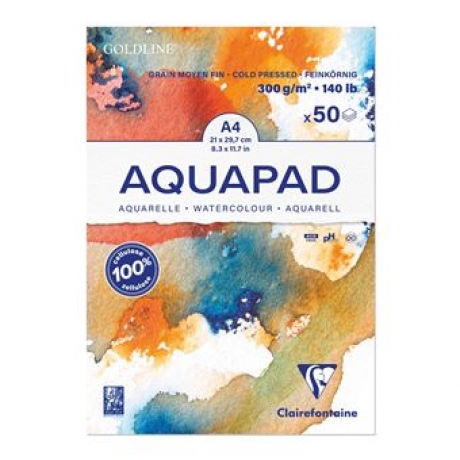 Bloco Aquapad A4 Clairefontaine 300G - 50 Fls