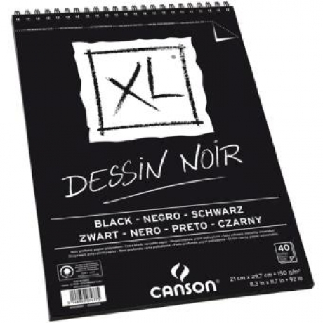 Bloco Xl Dessin Noir A4  150 G/ M2 Canson