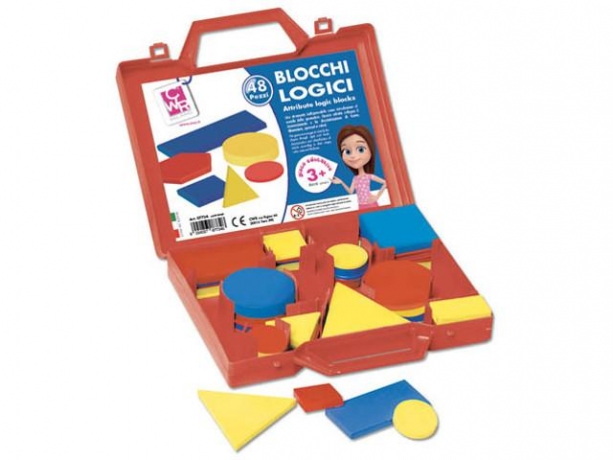 Blocos Lógicos Plástico 48 Peças + Guia