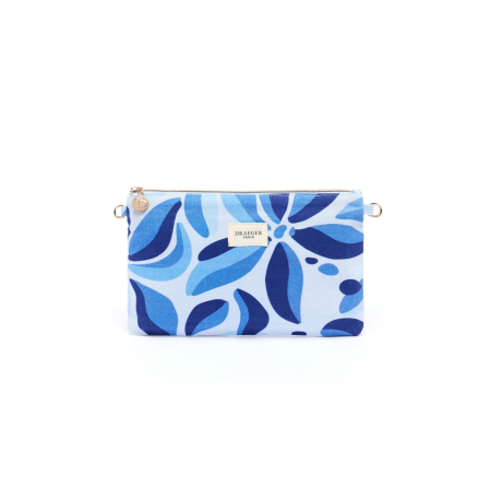 Bolsa C/ Fecho Flores Azuis Draeger