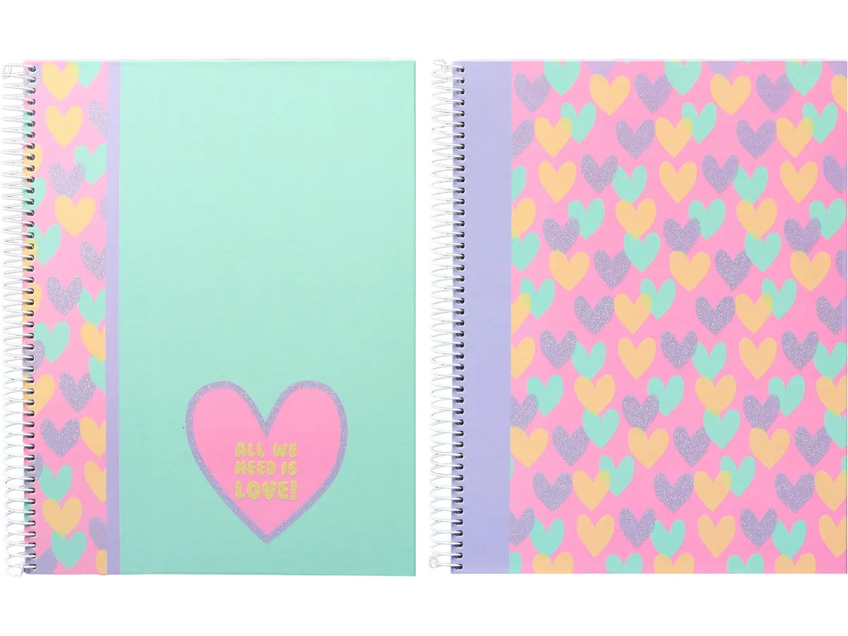 Caderno A5 B\'Log Hearts Pautado C. Dura