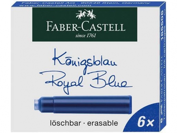Carga (6) Azul Tinta Permanente Faber-