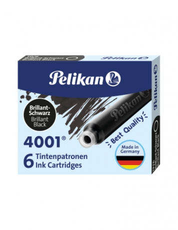 Carga (6) Preto Tinta Permanente Pelikan