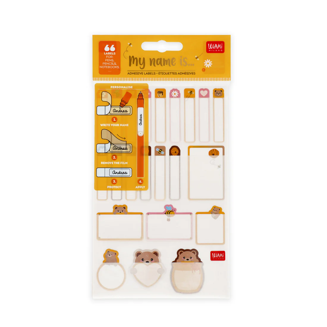 Conjunto 66 Etiquetas Teddy Bear Legami