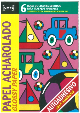 Embalagem Papel Lustro Autocolante C/6