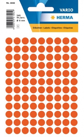 Etiquetas Redondas 8Mm Vermelho