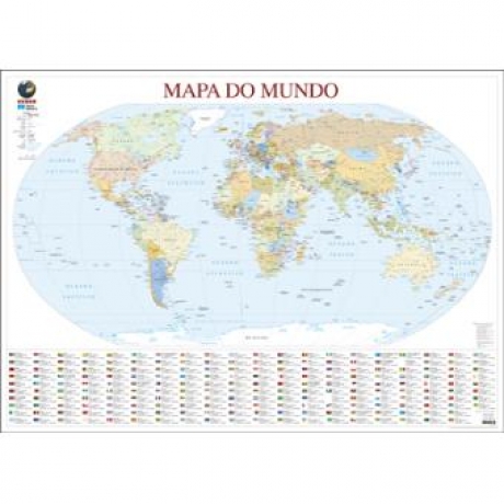 Mapa Mundo - Folha Plastificada