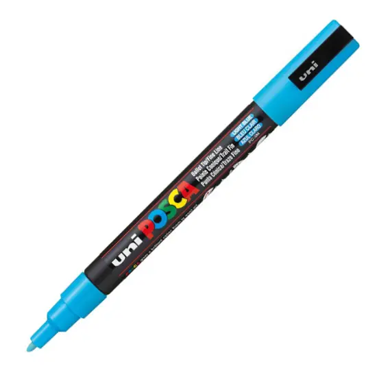 Marcador Posca Uni Azul Claro Pc-3M Fino