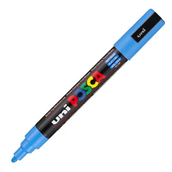 Marcador Posca Uni Azul Céu Pc-5M Medio