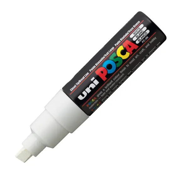 Marcador Posca Uni Branco Pc-8K Grosso