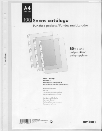 Pack 100 Micas A4 C/80 Microns Ambar