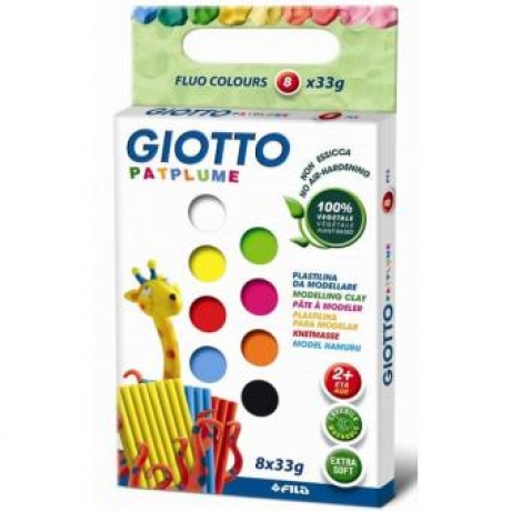 Plasticina Giotto 8 Cores Fluorescente