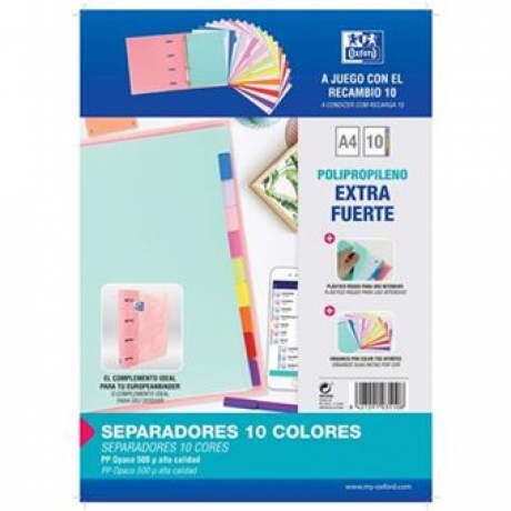 Separadores A4 Pp Extra Fortes C/ 10 Cores