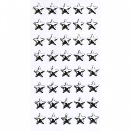 Stickers Estrelas Prata Rhinestone